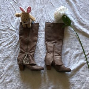 Tall light brown boots